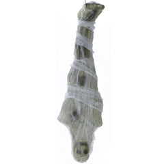 Fun World front view of 72in cocoon corpse for striking porch display