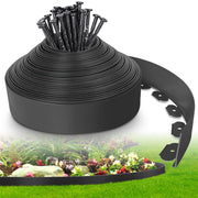 FunFanso front view of 4in x 50ft edging kit showing roll and stakes for quick installation