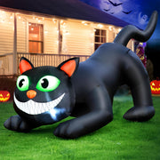 FunFanso front view of inflatable black cat showing size and curb appeal
