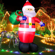 FunFanso Santa front view showing full eight-foot height and cheerful pose