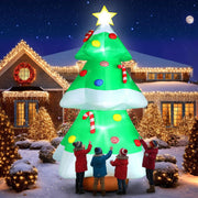 FunFanso front view of 10ft inflatable tree showing full festive shape and curb appeal