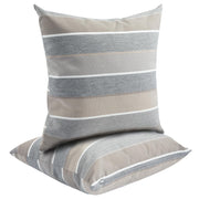 FUNHOME front view of gray stripe pillows showing pattern and styling benefit