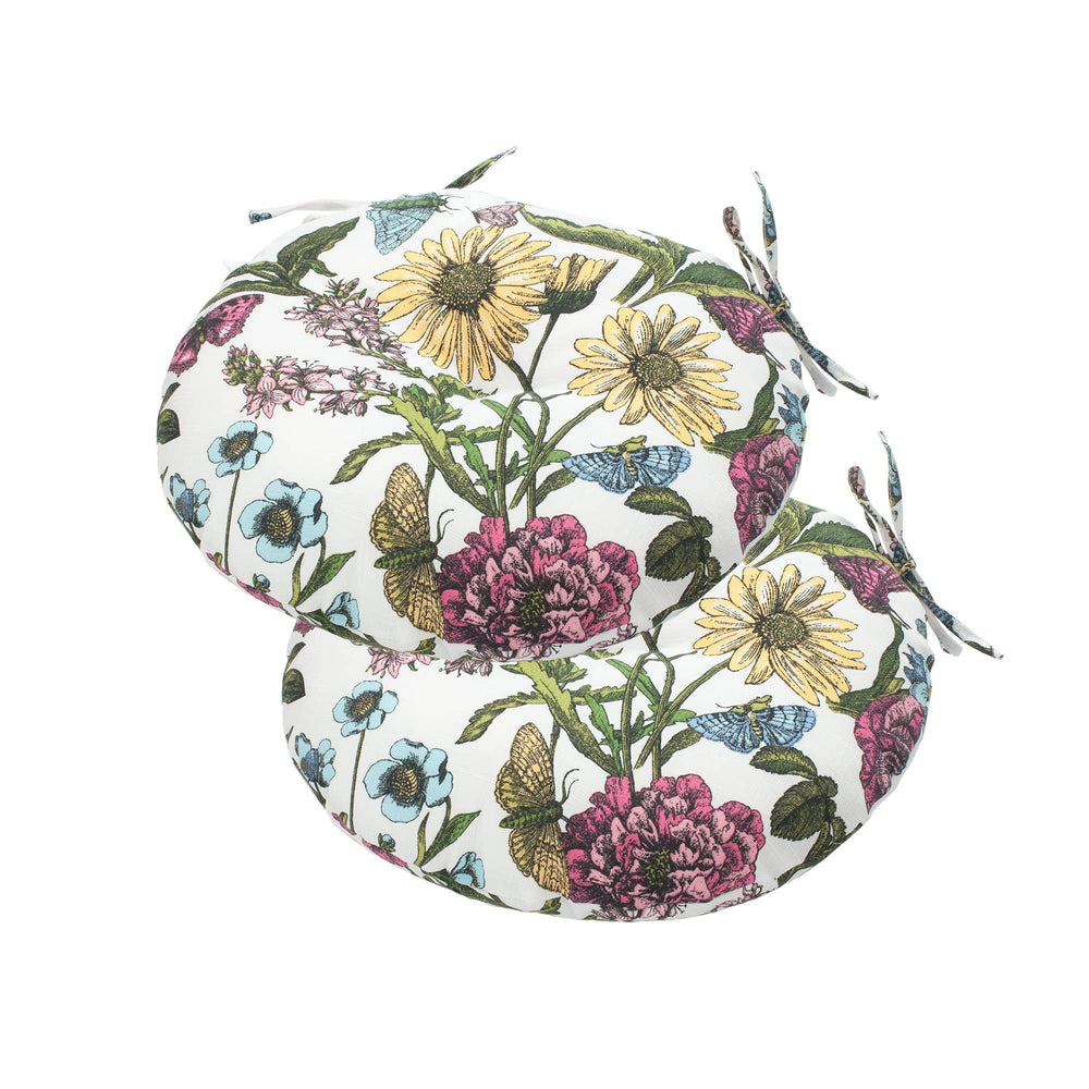 FUNHOME front view of two butterfly flower cushions showing color and shape, adds cozy style