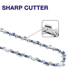 FUNKYWOO chain mounted on pole saw trimming branch showing easy cutting control