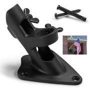 FUNNANS front view of flag pole holder showing sturdy stainless construction and black finish