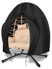 Funshot front overview showing full cover protecting double egg chair, prevents weather damage