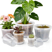 FUOAUYK front view of clear nursery pots showing all sizes and organization benefit
