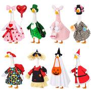 FuWeave front view of all eight goose outfits showing colorful variety and curb appeal