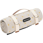 G GOOD GAIN front view showing yellow flower pattern and roomy surface for family comfort