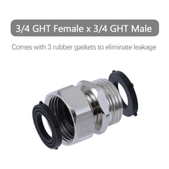 G-Sunny adapter connected to garden hose demonstrating tangle-free rotation