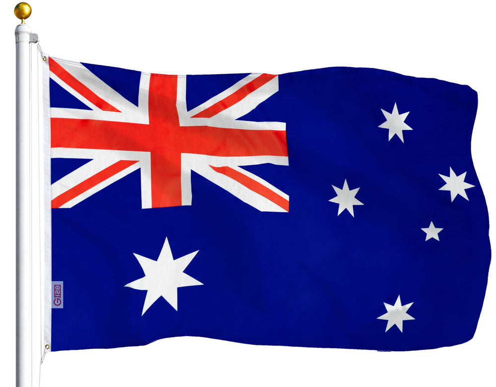 G128 Australia flag front view showing vibrant country colors and clear design