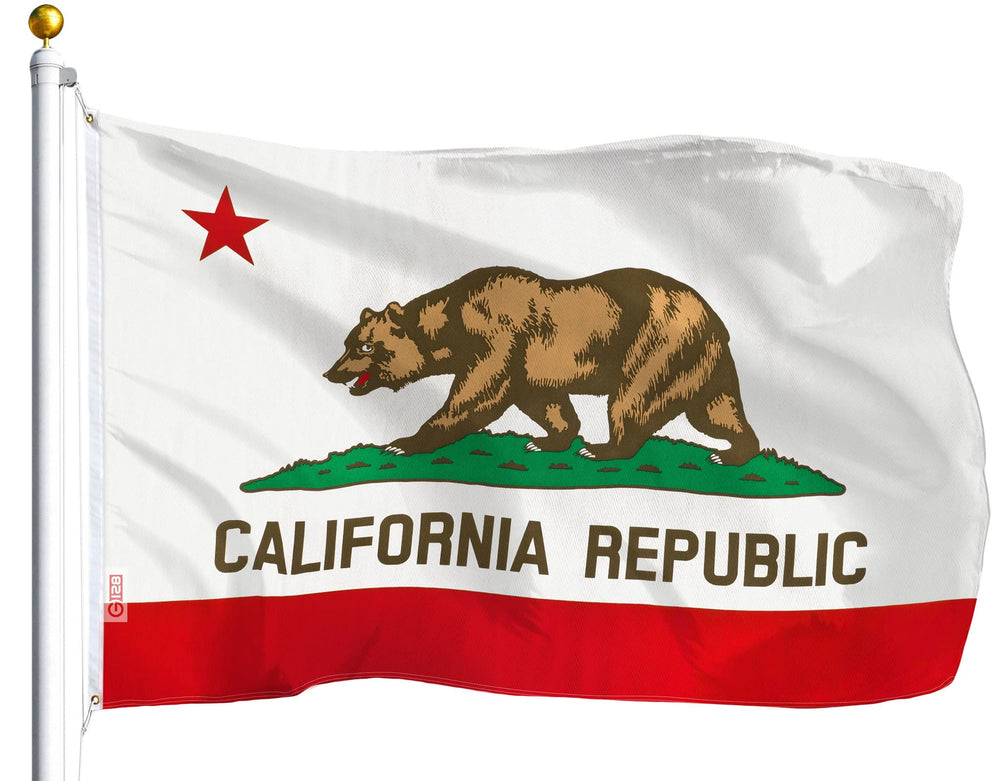 G128 front view of full California flag showing vibrant colors and design benefit visibility
