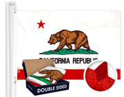 G128 front view of California State Flag showing clear embroidered design and colors for proud display