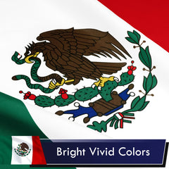 G128 Mexico flag fabric close-up showing 100D LiteWeave texture and vivid dye