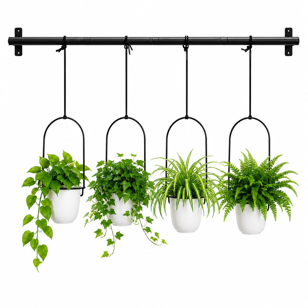 gajavo front view of 4-pot hanging window planter, saves counter space