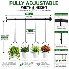 gajavo top-down display of four pots with herbs, maximizes sunlight exposure