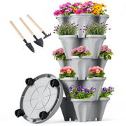 GameXcel front view vertical planter tower showing compact multi-tier benefit
