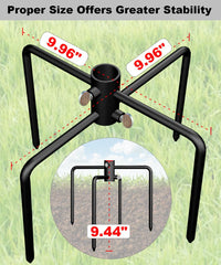Garbuildman installed under bird feeder reducing wobble and tilt