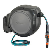 GARDENA front view of reel showing compact design and tidy storage benefit