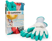 Gardena gloves front packaging showing ten pairs and clear brand benefit