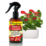 gardenera bottle front label showing product and benefits for Anthurium