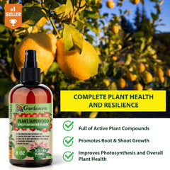 gardenera bottle beside potting soil to show complementary use
