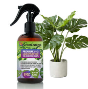 Gardenera front label 8oz bottle showing product benefits for Monstera