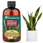 Gardenera front label on 8oz bottle showing product and organic benefit