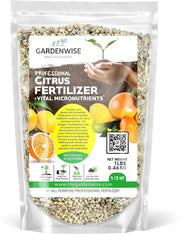 GARDENWISE front packaging showing citrus fertilizer and product benefit