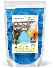 GARDENWISE front packaging showing product name and 20-20-20 balance for versatile feeding