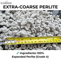 GARDENWISE perlite next to measuring cup showing 5-quart scale benefit