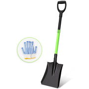 GARDENWORK front view of square shovel showing blade and handle for reliable digging