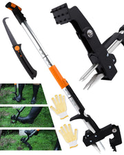 gardmate stand-up weeder front view showing long handle and rust-resistant finish for easier weeding