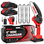 Gardtech mini chainsaw front view showing compact design and easy grip