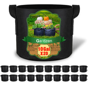 Gardzen front view of 20-pack fabric pots showing bulk supply and ease