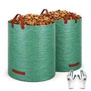 Gardzen front view showing two large reusable yard bags and capacity benefit