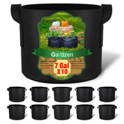 Gardzen front view of 10-pack grow bags showing compact storage benefit