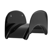 Gardzen front view of black metal hose holder showing compact design and neat storage
