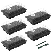Gardzen front view of five black 15-cell trays showing full kit benefits
