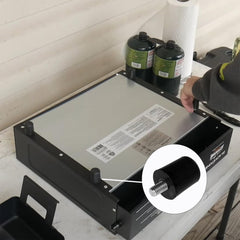 Garpernics rubber foot beside coin to show compact size advantage