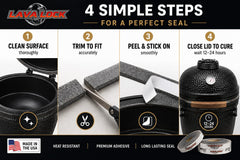 BBQgaskets.com gasket fitted around vent cap showing precise, tight seal