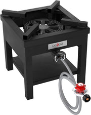 Gas One front view of B-5350A showing full cooker and control knob benefit stability
