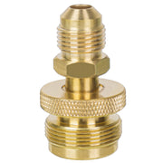 GASPRO adapter front view showing compact brass body and benefit of durable connection