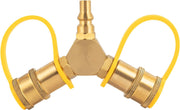 GASPRO front view Y splitter showing two female ports and one male connector for convenience