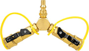GASPRO front view of Y splitter showing dual outlets and single inlet for versatile connection
