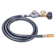 GasSaf front view of regulator assembly showing gauge and hose for easy monitoring