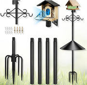 Gbekery front assembled pole showing stable setup and multi-feeder capability