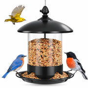 Gbekery metal bird feeder front view showing durable build and feeding ports
