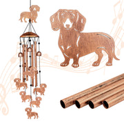 GDNSFIT dachshund wind chime front view showing silhouette and tubes for charming decor