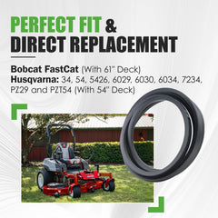 GEATaaT belt installed on mower pulley demonstrating smooth power transfer